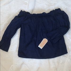 Copper key off shoulder top